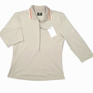 NEW Bogner Pattie Womens Polo Shirt!  Tan  3/4 Sleeve  "Bogner" on Sleeve